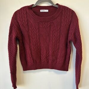 Astr Revolve Sz Small Maroon Cable Knit Sweater